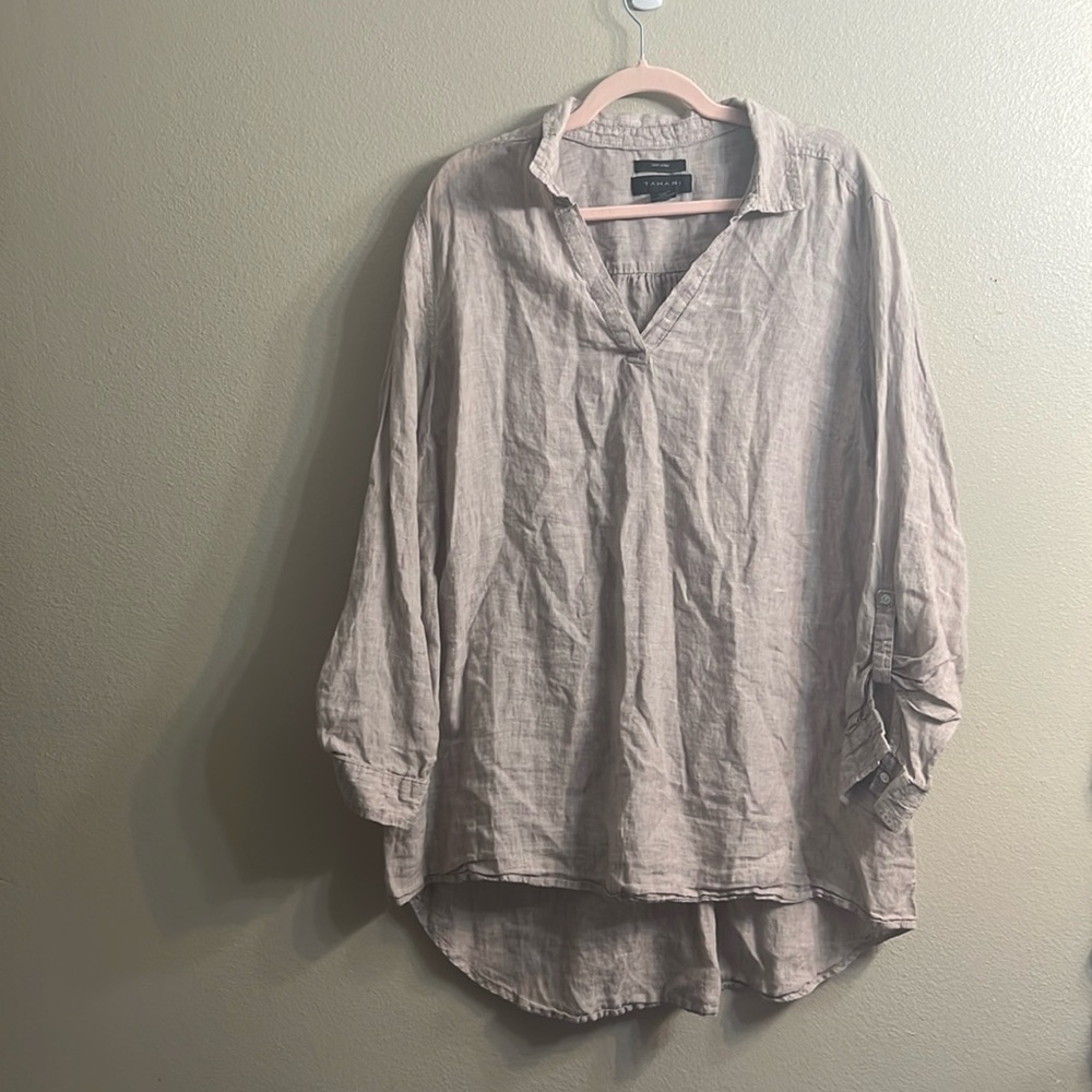 Tahari Linen Top - Sz 2X